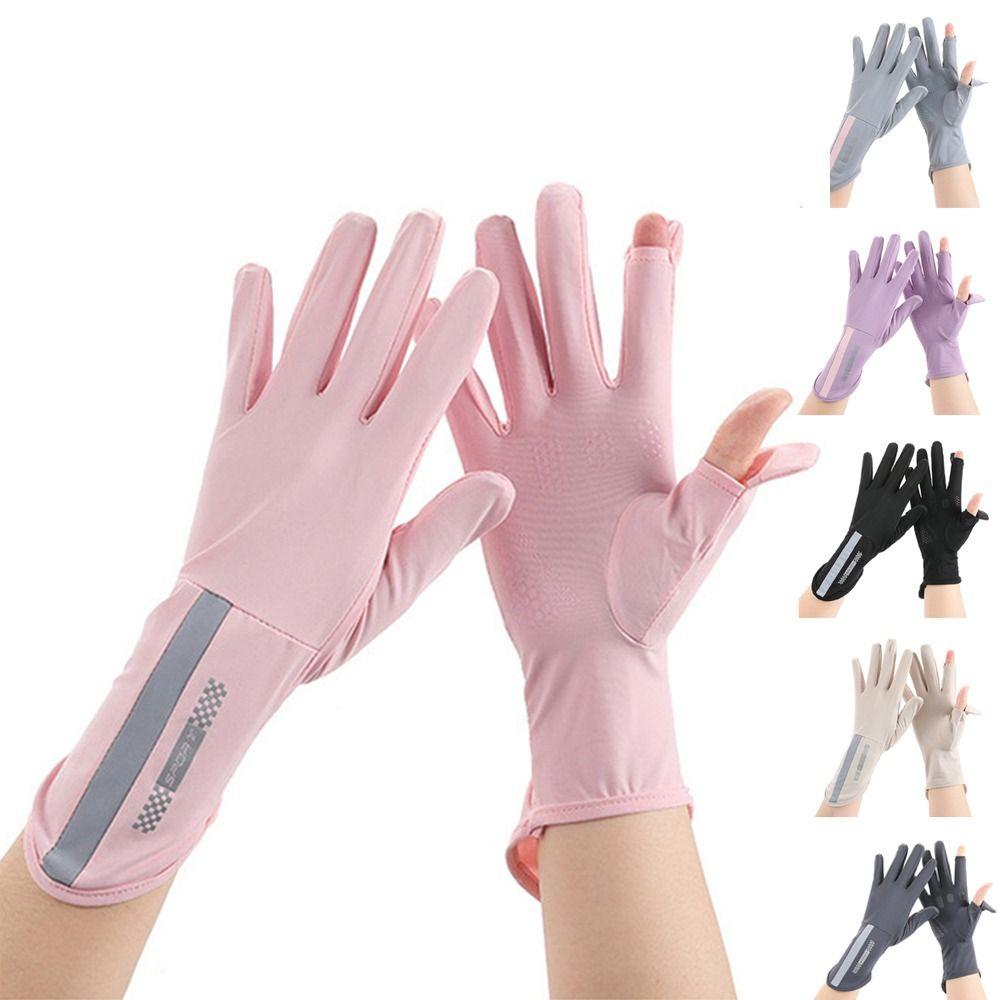 Mid-long Sunscreen Gloves Elastic Anti-UV Mittens Fashion Sun Protection Gloves Women Girls