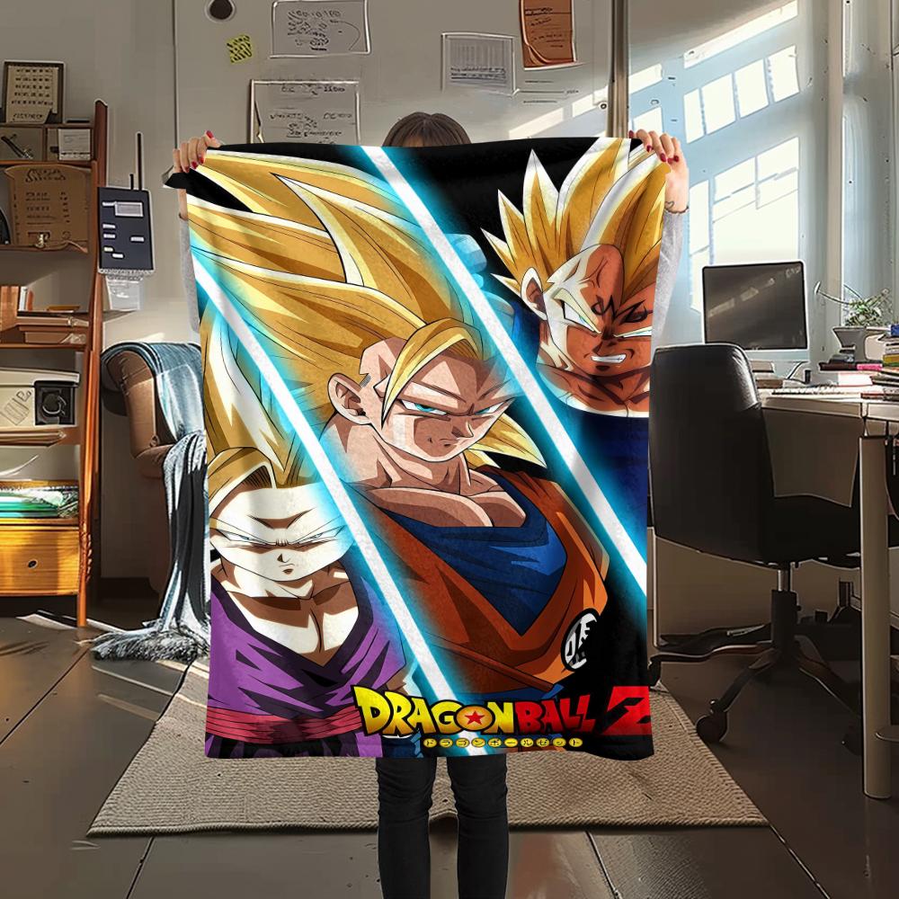 Фланелевое одеяло с принтом персонажей Dragon Ball, Высококачественное, Удобное для всех сезонов, Декор для дома, Тепло и уют, Идеально для рождественских подарков