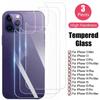 3 шт. заднее закаленное стекло для iPhone 11 12 13 Mini 13 14 15 Pro Max телефонов Защитная пленка для заднего экрана для iPhone 14 15 Plus