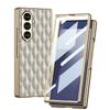 Чехол для мобильного телефона Samsung Zfold7 Гальванизированный Однотонный Кожаный Чехол-пленка Интегрированная Защитная Крышка из Овчины с Алмазным Узором