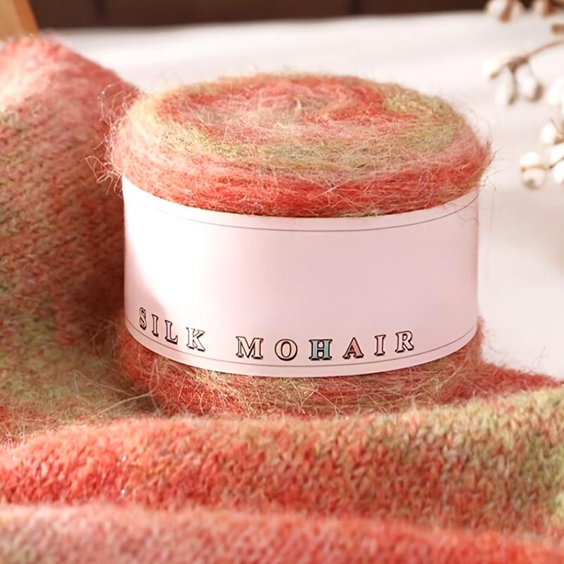 1 шт. Нить Многоэлементный Натуральный Шелк Чистый Хлопок Градиентный Цвет Многофункциональная Ручного Вязания Пряжа Ручной Работы Подарок