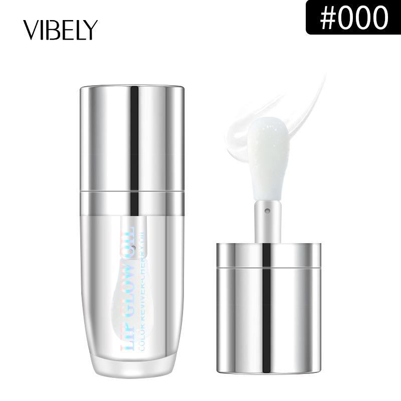 VIBELY Water Light Transparent Glass Lip Oil Mirror Moisturizing, Moisturizing, Smooth, Lip Gloss, Not Sticking Cup Red
