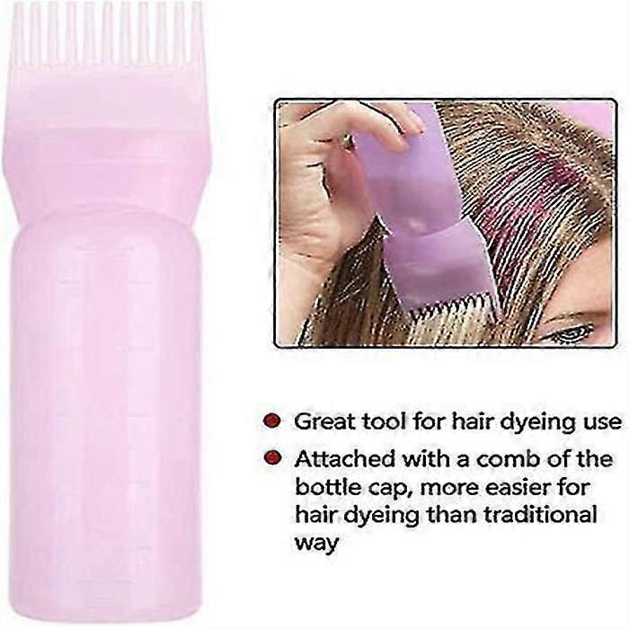 4pcs Hair Dye Comb Applicator Bottles with Graduated Scale for Mess-Free Color Application - Travel-Friendly Set
