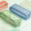 Transparent Pencil Case Large Capacity Stationery Storage Bag Portable Mesh Pen Bag  Student