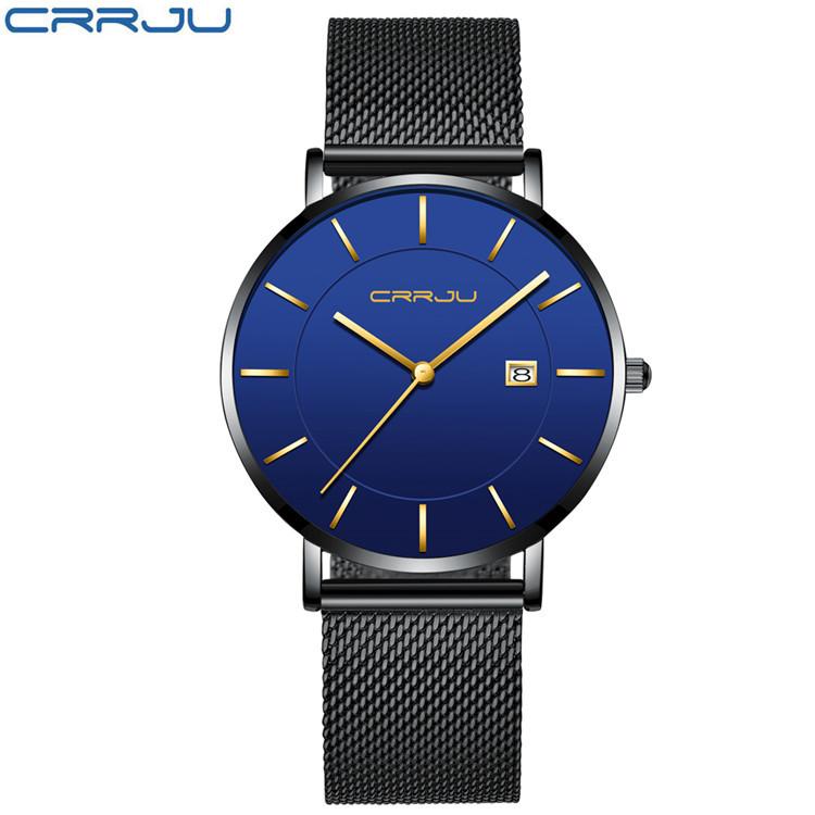 CRRJU New Men's Watch Ultra-thin Simple Business Men's Watch Fashion Watch Men