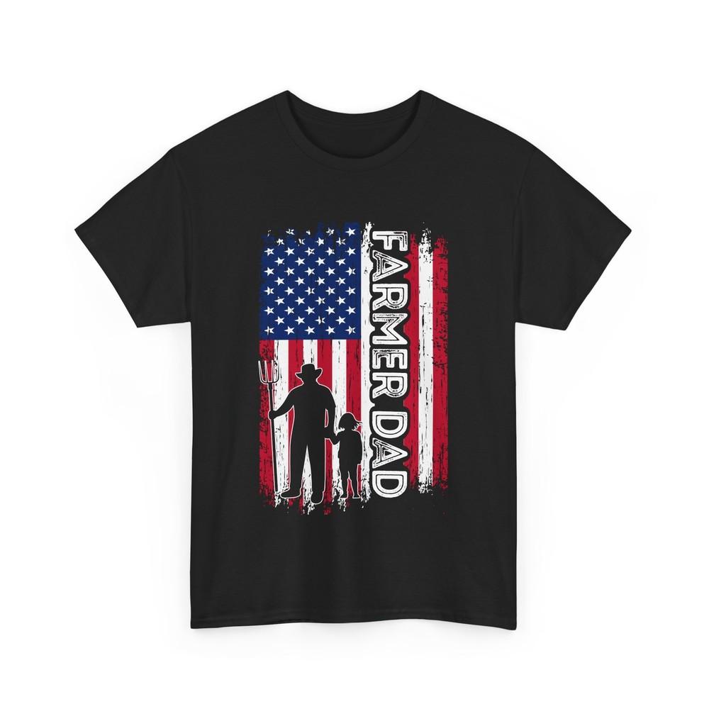 American Flag Farmer Dad T-shirt, Father's Day Farming Lovers Vintage Shirt
