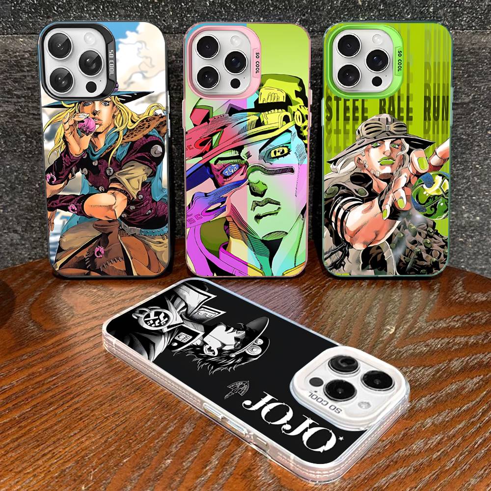 Чехол для телефона Anime J-JoJo Classic B-Bizarre A-Adventure Для IPhone 17 16 15 14 11 12 13 Pro Max Plus Pro Цветной Серебристый Чехол