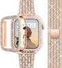 Металлический корпус-браслет с бриллиантами для Apple Watch 8 7 45мм 41мм Женский сменный ремешок-браслет для iwatch 6 5 4 3 SE 44мм 40мм 38/42мм