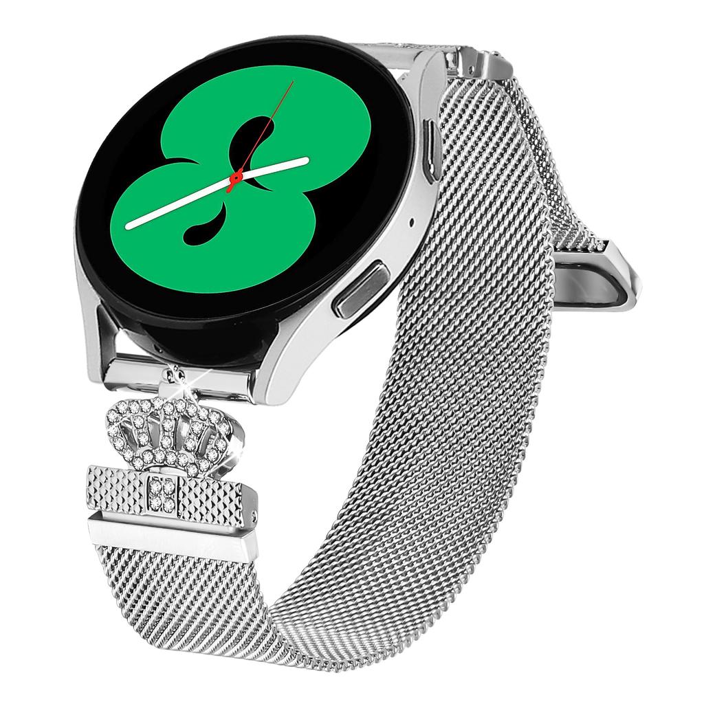 For GarminActive 5/vivoactive 5 Watch Band Silver Stainless Steel Crown Clasp Milanese Wrist Strap