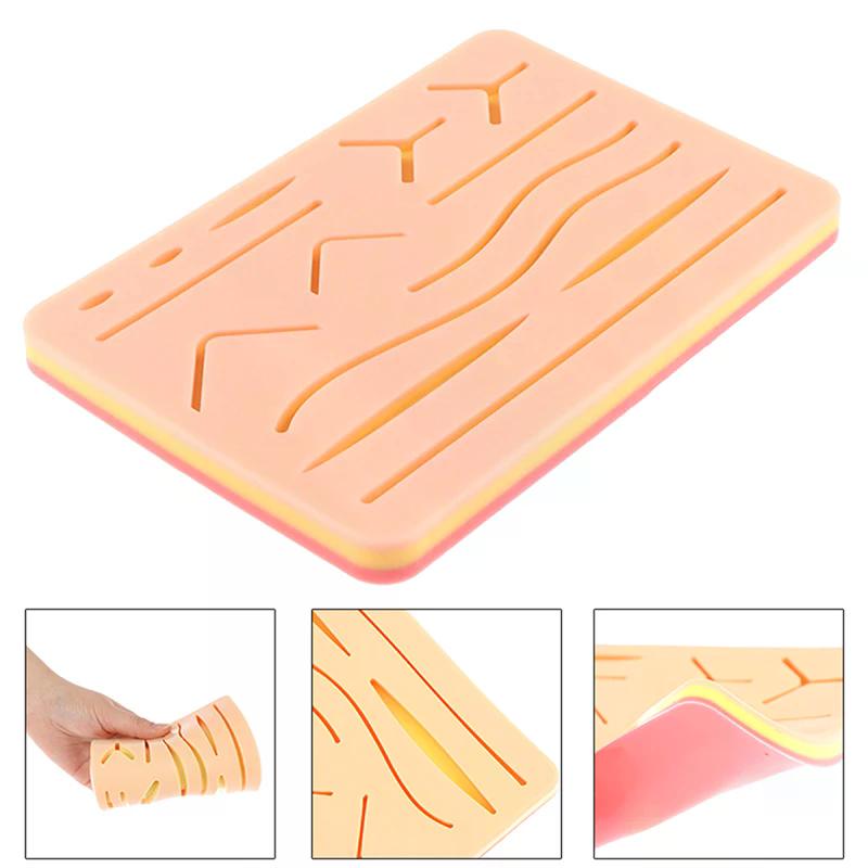 Reusable Surgical Medical Practice Traumatic Simulation Wounds Training Teaching Model - Suture Kit Pad