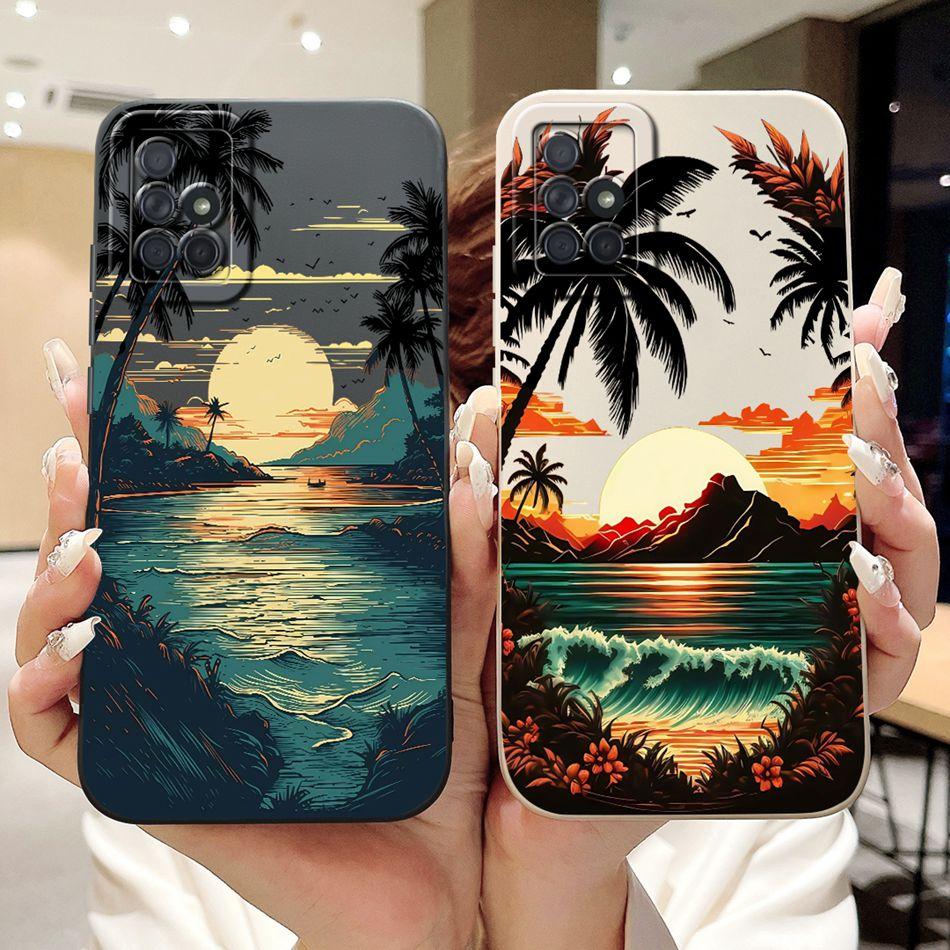 Для Samsung Galaxy A71 A51 4G Модный чехол для телефона с рисунком «Сумеречный пляж» Для Samsung A51 A71 4G Мягкие силиконовые противоударные чехлы