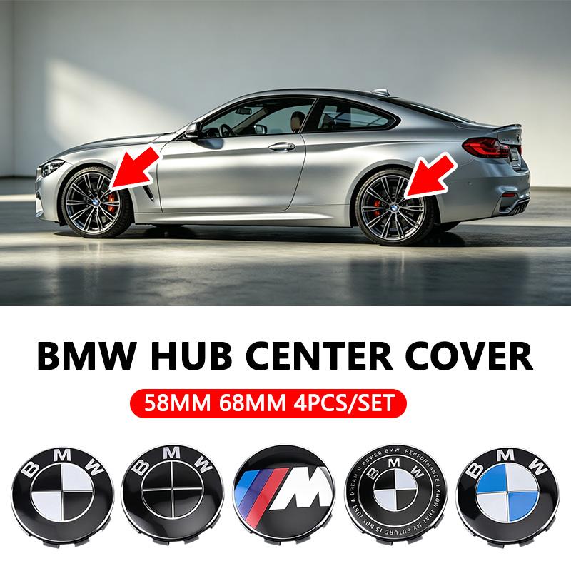 DECW8 4Pc 68mm 56mm Wheel Center Caps Emblem Badge 50th Anniversary For BMW E39 E46 E90 E60 E87 E53 F10 F20 F30 M X3 X5 X6 Accessories