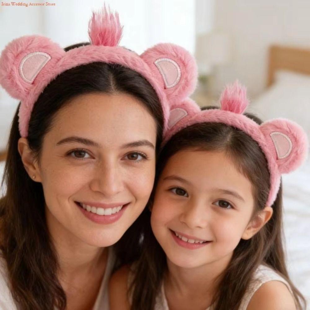 Animal Ear Plush Animal Headband Soft Fuzzy Texture Cartoon Hair Hoop Makeup Application