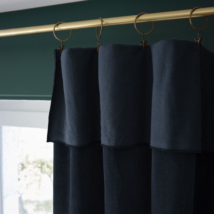 Rideau ajustable + 8 anneaux pince "César" 140 x 270 cm Velours de Coton - César Minuit