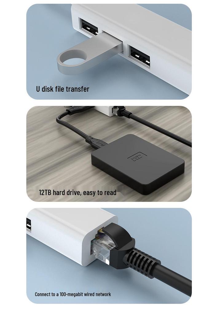Сетевая карта RJ45 + USB 2.0 концентратор с поддержкой Gigabit