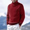 Men S Plus Size High Neck Long Sleeve Warm Knit Sweater For Autumn Winter