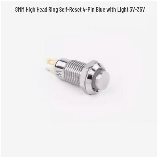 8/10mm Dustproof Metal Button: Self-Reset/Self-Locking Mini Switch with Light