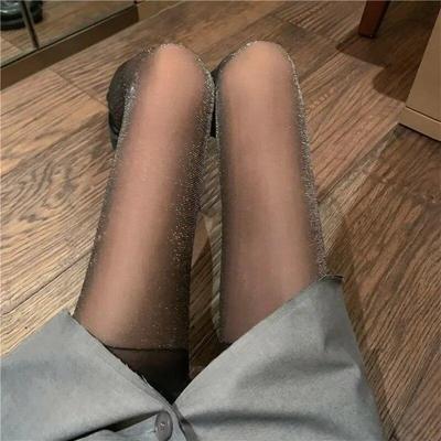 Блестящие колготки из блестящего шелка, женское нижнее белье, яркие блестящие чулочно-носочные изделия, женские облегающие колготки до бедра