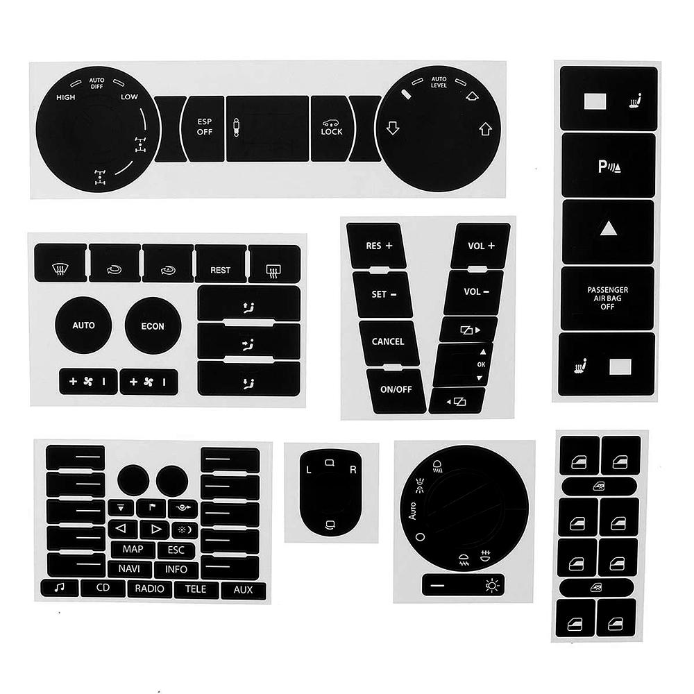 8 шт. Набор наклеек для ремонта кнопок мультимедиа автомобиля для 2005-2010 Volkswagen Jetta Passat Touareg Наклейки для ремонта Автомобильные аксессуары