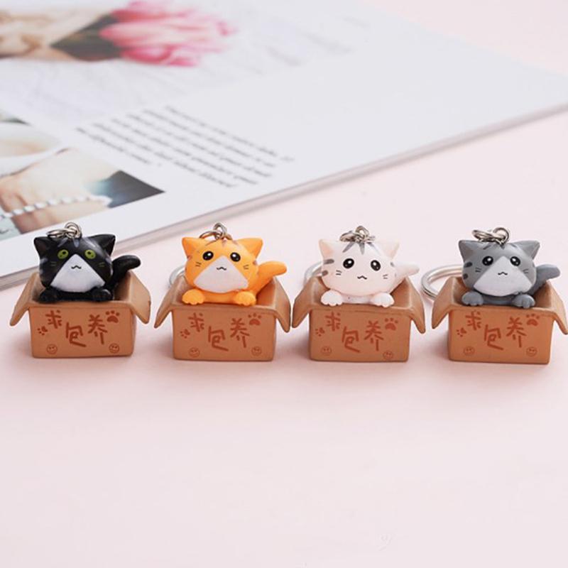 Креативный милый маленький кошачий брелок для ключей для женщин и мужчин, брелок для ключей, сумка, автомобильные подвески