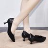 Черные туфли-лодочки на высоком каблуке, женская обувь, весна, новая, простой темперамент, тонкий каблук, рабочая обувь, овечья кожа, с мелким вырезом, одинарные туфли