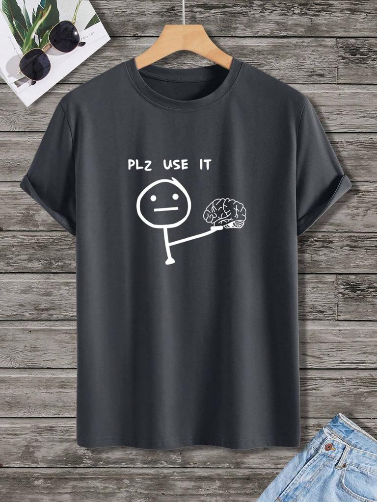 Пожалуйста, используйте его, мужская хлопковая футболка, роскошный бренд, модная, большого размера, повседневная, с коротким рукавом, уличная, классическая, с принтом, новое поступление, футболка 4XL