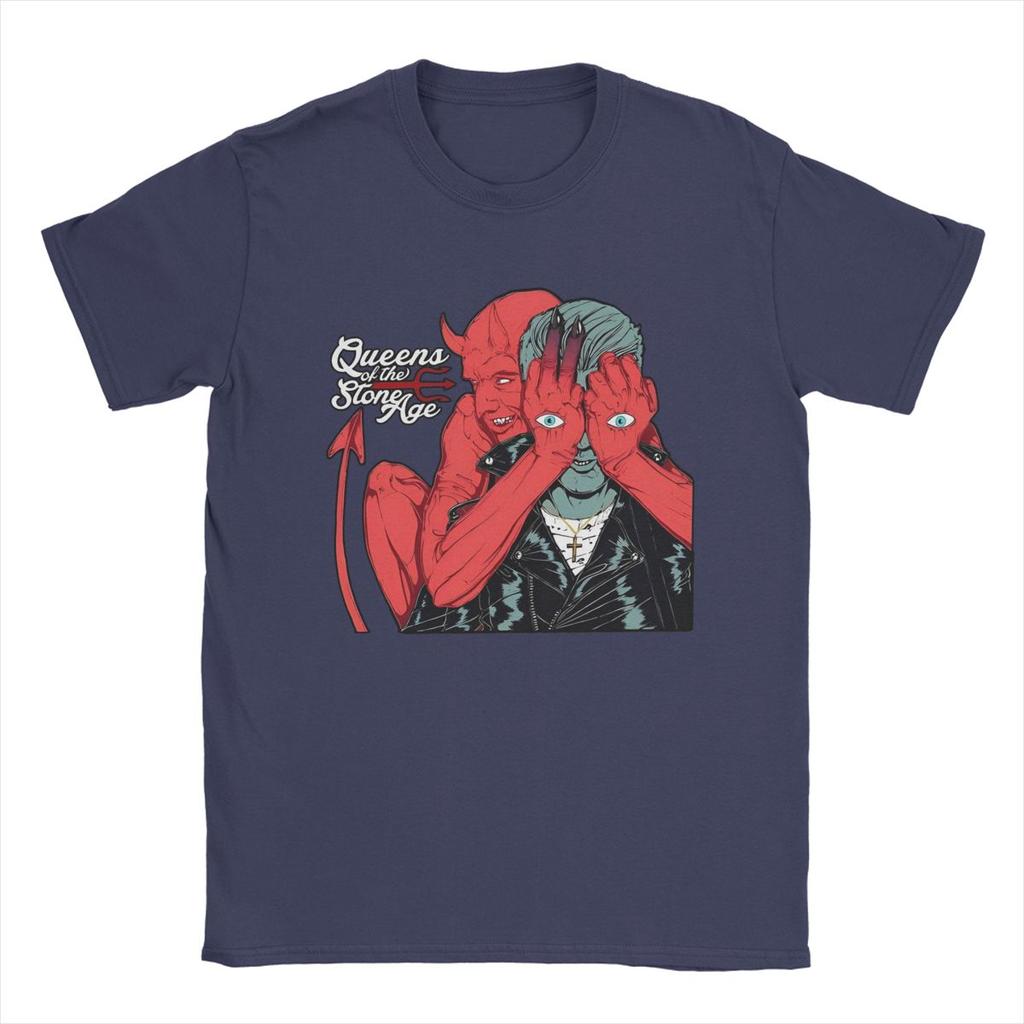 Men Queens Of The Stone Age Band T Shirts Cotton Clothes Vintage Short Sleeve O Neck Tee Shirt Plus Size T-Shirts
