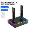 Двухдисковая база для жестких дисков M.2 NVMe/SATA, автономное клонирование, 10 Гбит/с, дупликатор M2 SSD, USB 3.2 GEN2, корпус-адаптер SSD для ПК