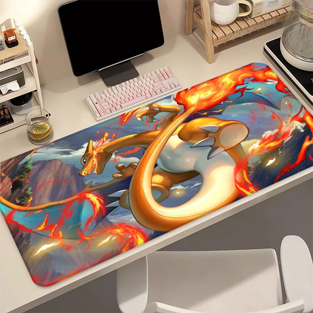 Anime Computer Mouse Pad PC 80x40cm P Charizard Gamer MousePads Gaming Mousepad Soft Desk MausePad Keyboard Mouse Carpet