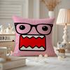 Милая Наволочка Domo-kun Противопылевой Клещ Невидимая Молния Шелковистый Короткий Плюш Наволочка для Подушки Дивана