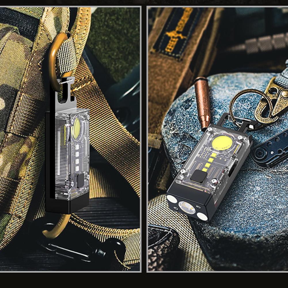 Мини EDC солнечный светодиодный фонарик многофункциональный брелок фонарик с зарядкой через USB COB кемпинговый фонарь прожектор с сильным магнитом