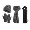 Christmas Hat, Scarf, Gloves, Water Cup Four-piece Set, Winter Velvet Warm Knitted Hat, New Year's Gift Box.