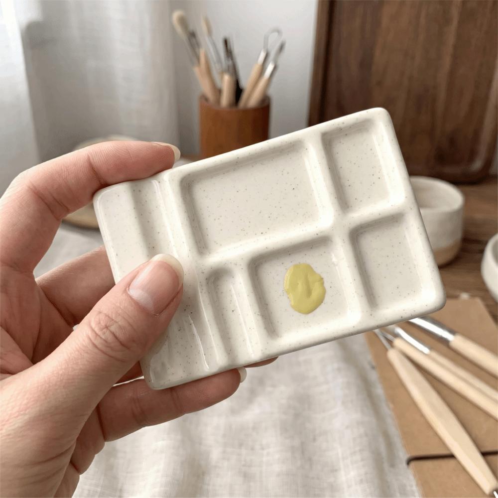 Anti-Seepage Brush Cleaning Tray Easy To Clean Multifunctional Palette Ceramic Palette Salon Use