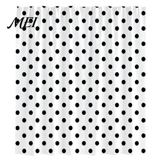 Durable Bathroom Partition Curtains Polka Dot Shower Curtain with Hooks, Waterproof Fabric Curtain, Retro Bath Polyester Hooks for Bathtub Decor,