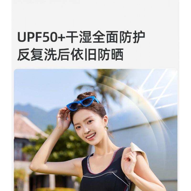 Женский цельный спортивный купальник UPF50 с охлаждением, с мягкими вставками в области груди, без рукавов, с квадратными штанинами, стройнящий крой, для плавания и водных видов спорта