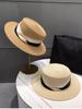 New Fedoras Summer Women's Boater Beach Hat Wide Side Female Casual Panama Hat Lady Classic Flat Bowknot Straw Sun Hat Women