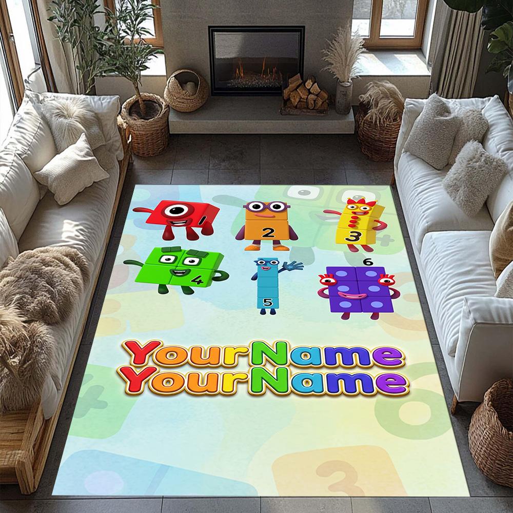 Numberblocks Customize Text Area Rug Design for Dormitory Playrooms Living Rooms Balcony Antislip Carpet Office home decor