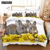 3D The Rabbit 2 комплекта постельного белья Пододеяльник с наволочкой Твин Полный комплект постельного белья Queen King Постельное белье