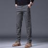 Pants Men's Spring and Autumn Men's New Fleece Warm Versatile Simple Business Pants Solid Color Trend Casual Men's Pants