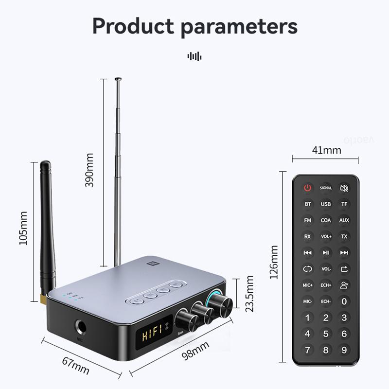 M9/M9Pro Bluetooth аудио приемник передатчик DSP беспроводной адаптер NFC/AUX/RCA/USB U-диск/TF/6.5 микрофон караоке/коаксиальный/FM радио