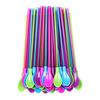 10 шт. 2 в 1 ложки для соломинок, многоразовые коктейльные трубочки для молочных коктейлей, ложка для смузи, съемная ложка для фруктовых пюре, густых напитков, кофе, мороженого