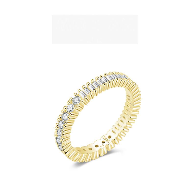 Tancise Classic 925 Sterling Silver Zircon Ring Ladies Jewelry Wedding Promise Party Gift