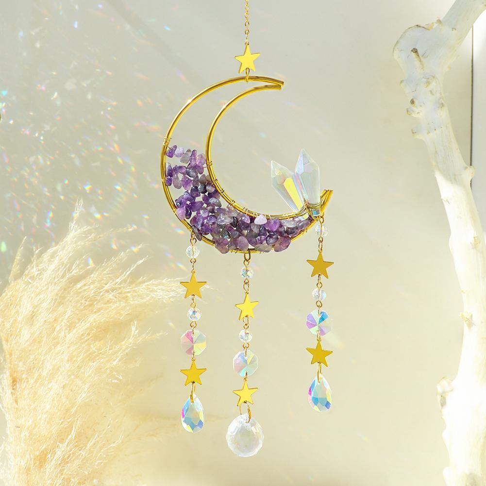 Crystals Suncatcher Moon Sun Catcher Hanging Ornaments Gifts For Christmas Birthday Valentine Mothers Day