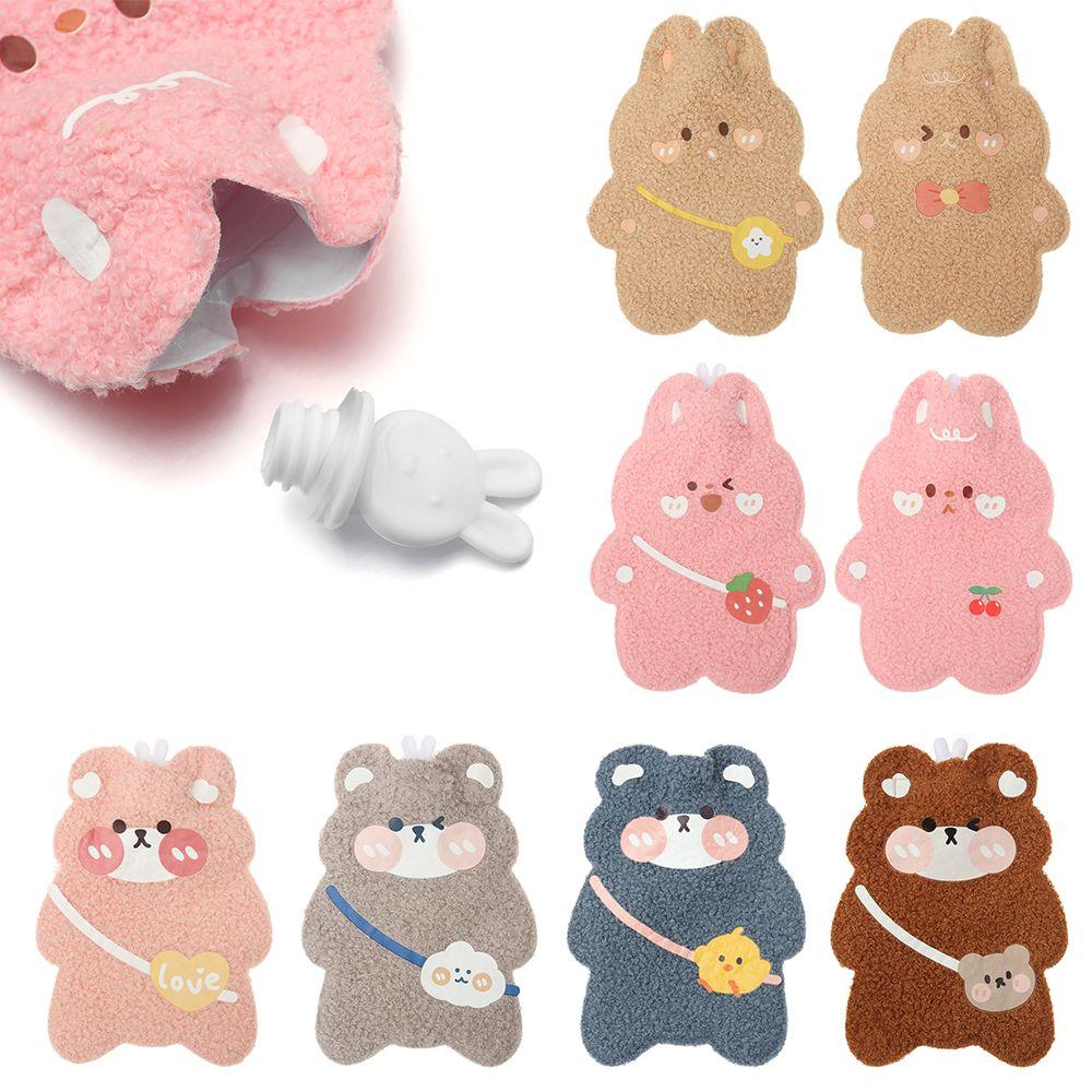 Reusable Portable Cartoon Plush Water Injection Relaxing Hot Water Bottle Hand Warmer
