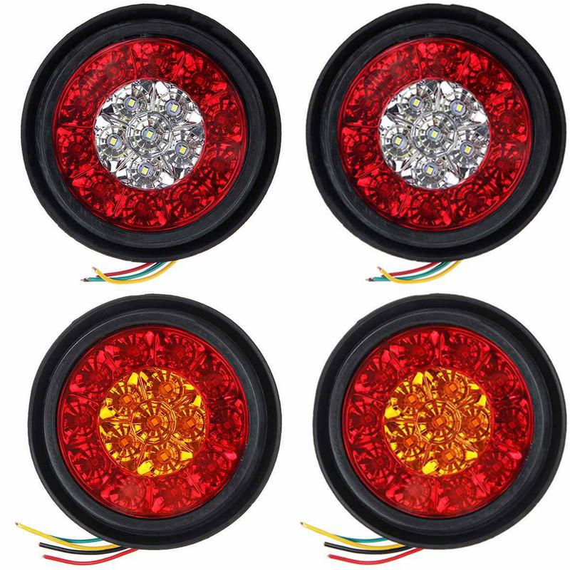 12V Car LED Turn Signal Light Round Rear Brake Lamps LED Rear Light Turn Signal Light Stop Parking Brake Lamp Driving Lamps
