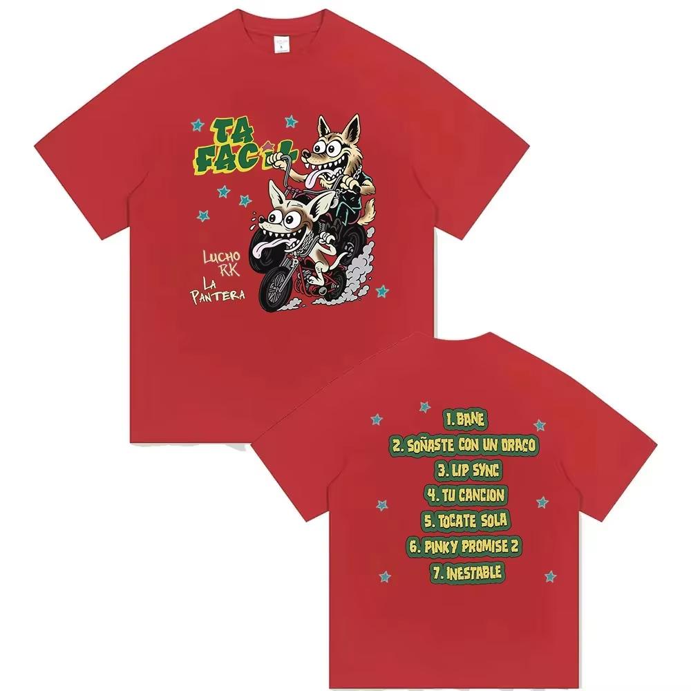 2026 Men's Hip Hop Gothic Vintage Cotton Short Sleeve Streetwear T-Shirt, Rapper Ta Facil La Panter Lucho Rk Album Graphic Print Top T-Shirt