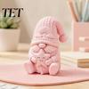 Sitting Dwarf Statue 3D Printed Gnome Figurine, Holding Star Knitted Hat Statue, Faceless Tabletop Decoration for Home Office Room