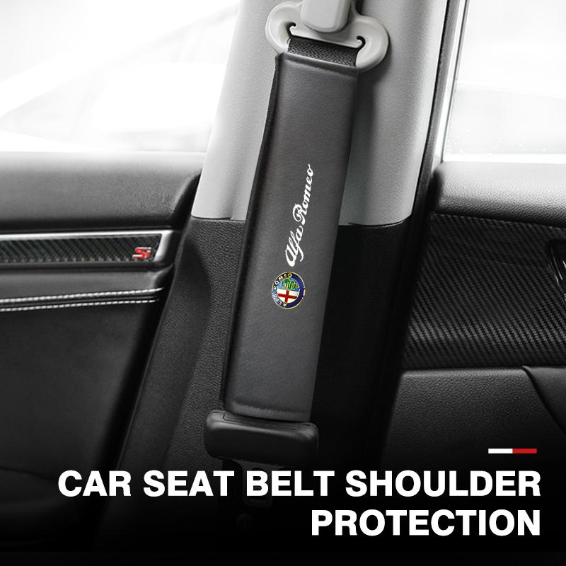PWBLX1 Car Seat Belt Pad Shoulder Protection Cover Interior Accessories For Alfa Romeo Giulietta GT 159 147 156 Mito Brera Giulia