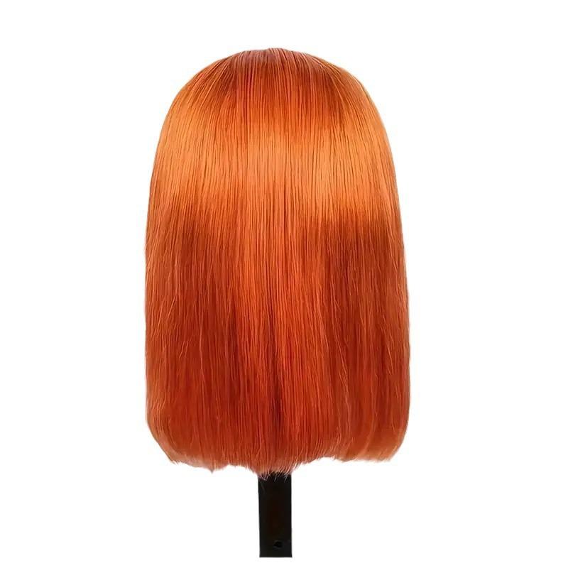 European and American wig female front lace wig red short hair inner buckle chemical fiber headgear Red lace wig