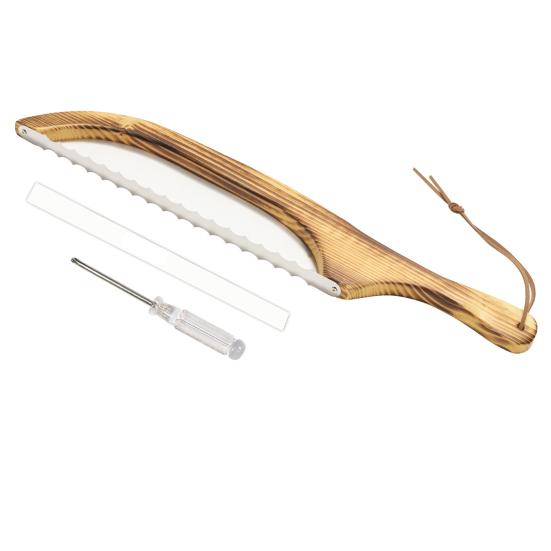 Деревянная пила для резки хлеба с отверткой, крышка резака, самодельная хлеборезка на закваске, тостовый багет, зубчатые режущие инструменты, кухонные гаджеты